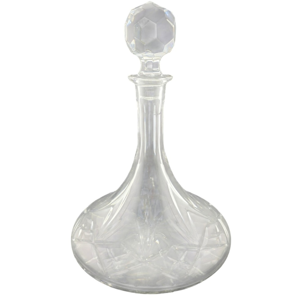 Illusions‎ Samobor 24% Lead Crystal Ships Decanter w/ Stopper Yugoslavia Handcut